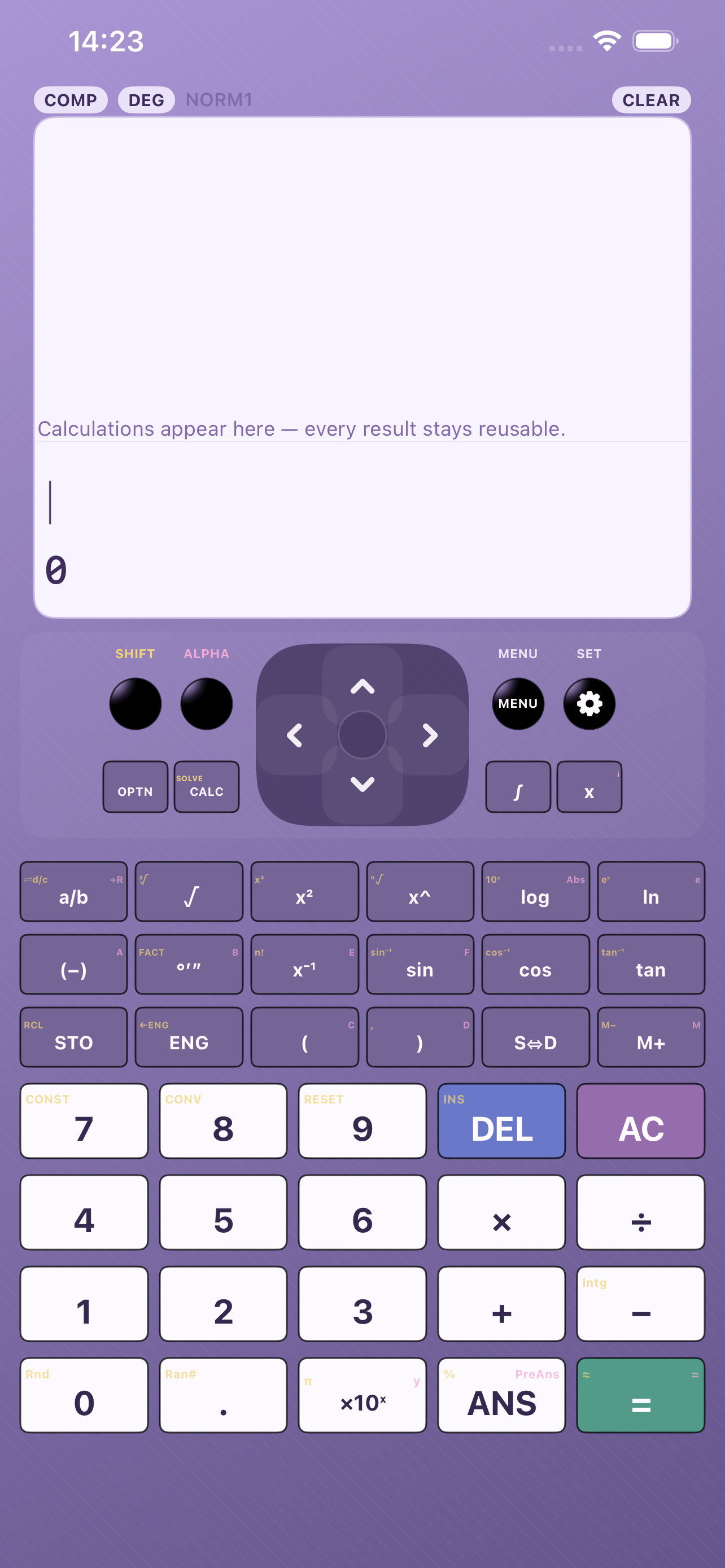 CasioCalc in Lilac Mist